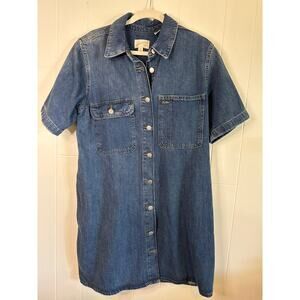 Universal Thread oversized denim button front dress pockets
